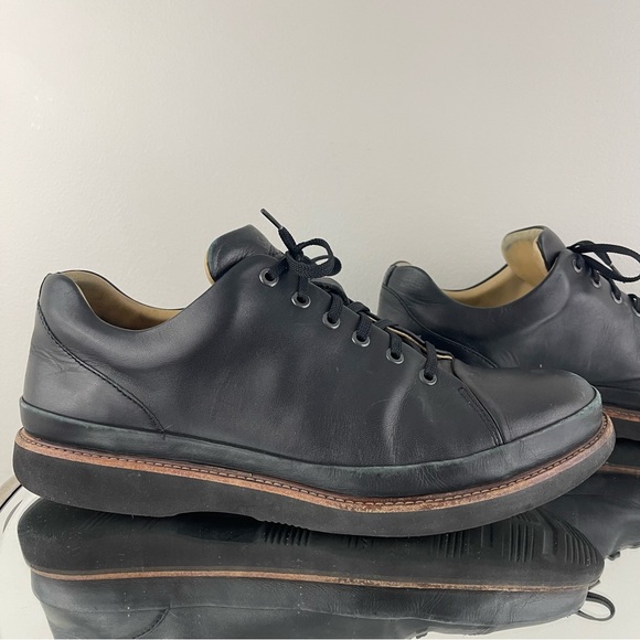 SAMUEL HUBBARD Men’s Black Leather Vibram DressFast Plain Toe Oxford Shoes - Picture 4 of 13